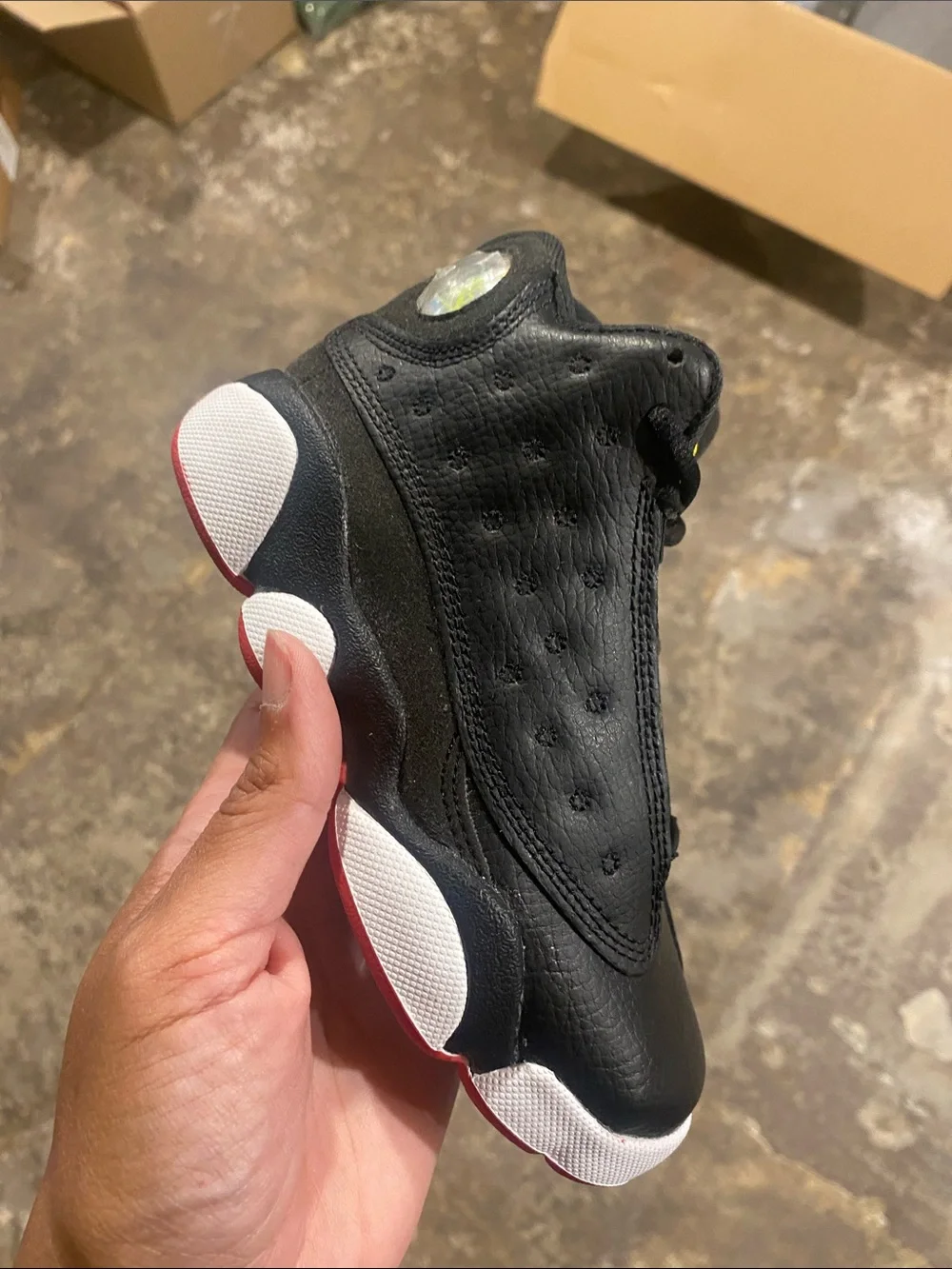 Jordan Kids Black/Red/White Retro 13 Sneakers